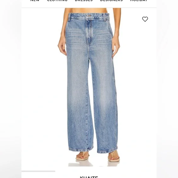 NWT Khaite IAN WIDE LEG JEAN Size 26 - Picture 2 of 10